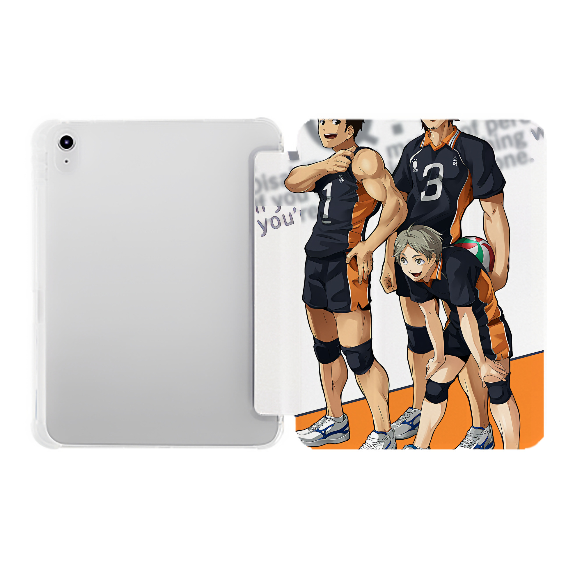 （画像用） ハイキュー!! Haikyu!! IPad ケース ペン収納付き 三つ折りスタンド PUレザー×シリコン 対応機種9.5/10.5/10.9インチ